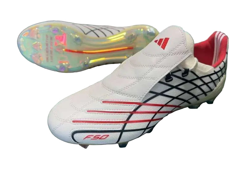 Guayos F50 Spider Beige Líneas Rojas Negras