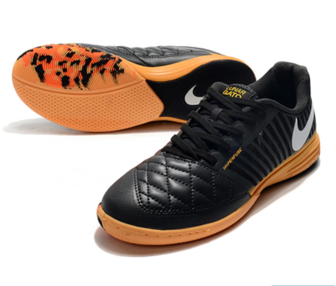 Futsal Lunar Gato II Negro Suela Naranja