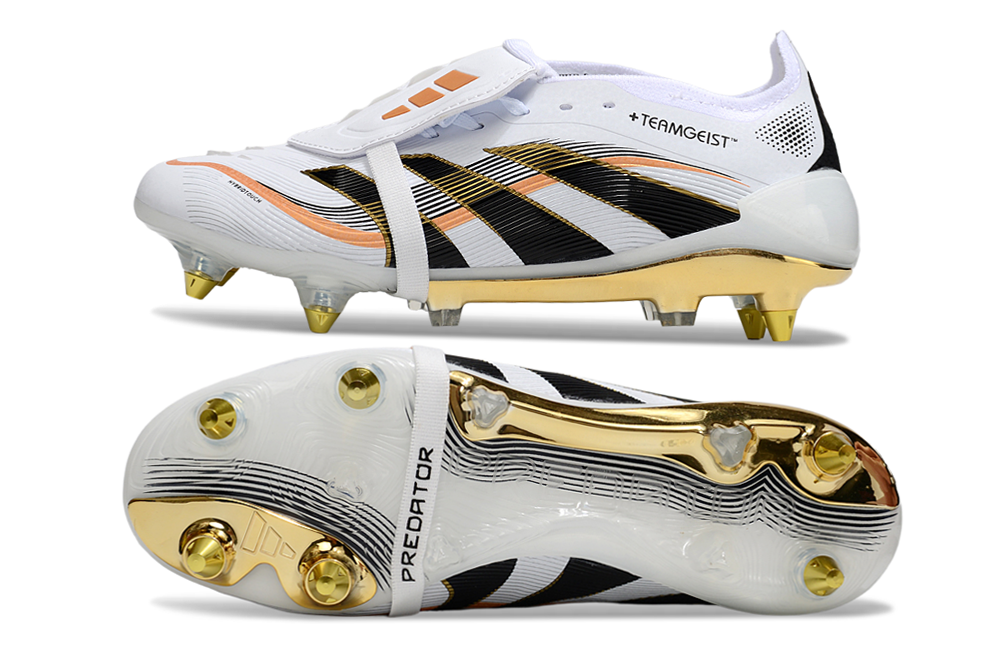 Guayos Predator Blanco Dorado Tache aluminio Lengüeta