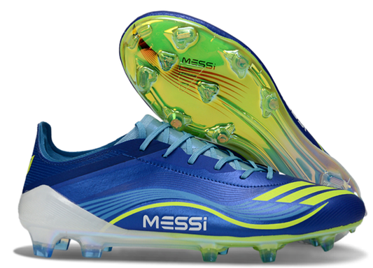 Guayos F50 Messi Azul Verde Cordones