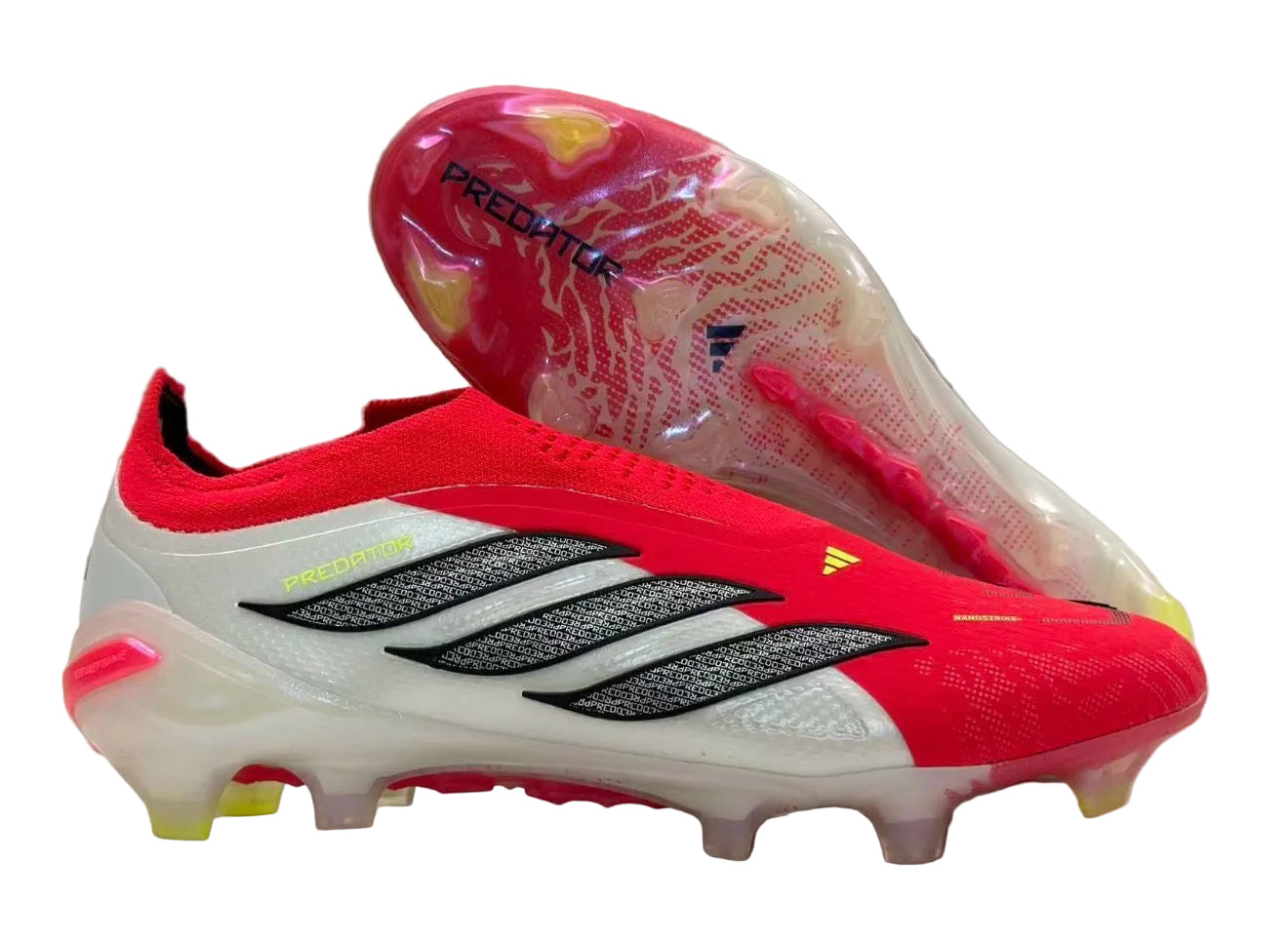 Guayos Predator Powerspine Rojo Blanco Laceless Niño