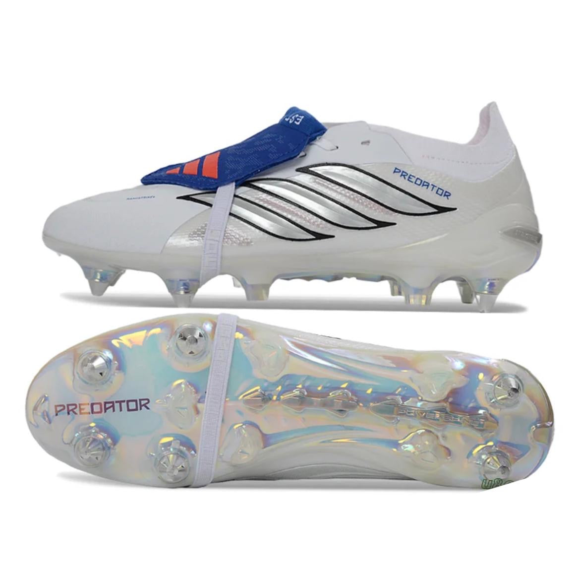 Predator PowerSpine Blanco Azul Tache aluminio Lengüeta