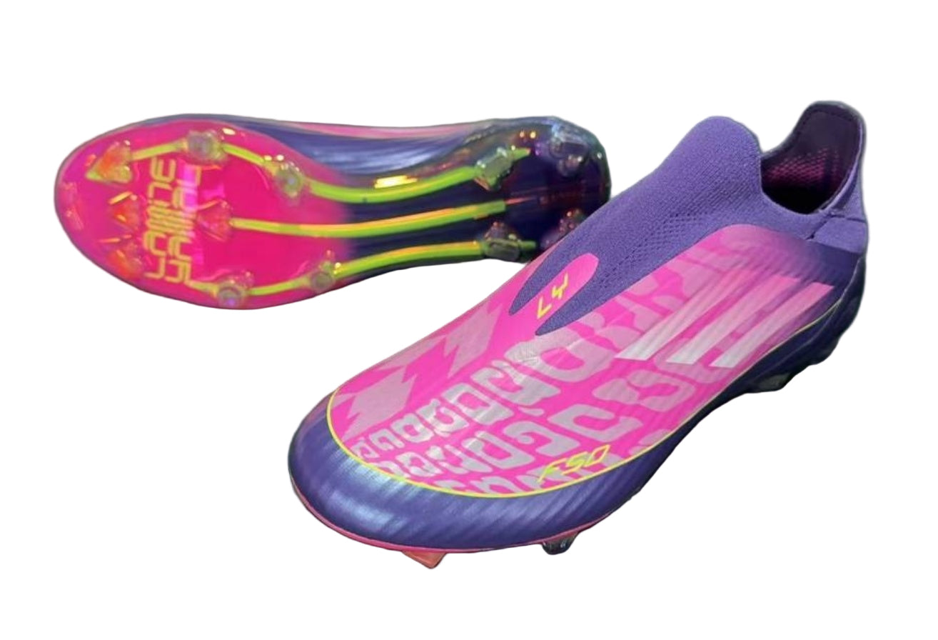 Guayos F50 Laceless Lamine Yamal Morado Verde